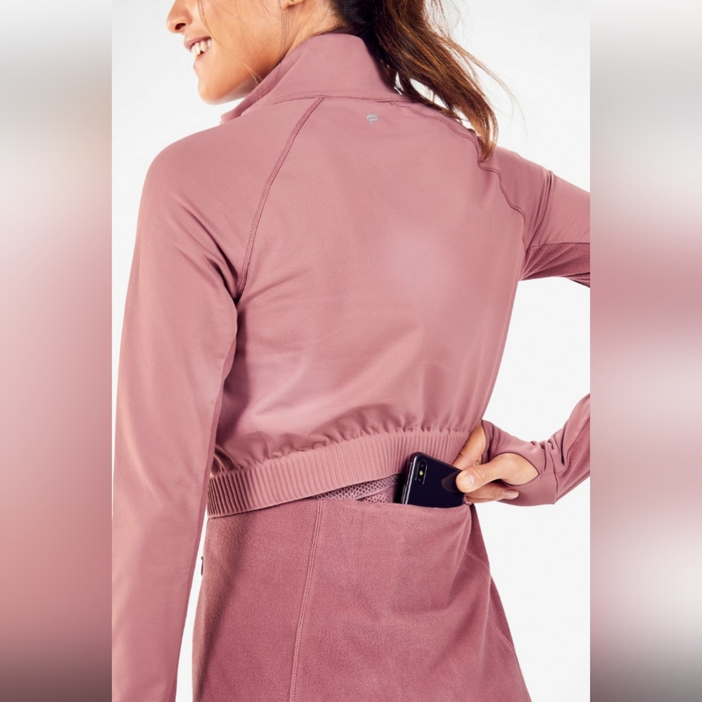 Fabletics Large Blush Pink Zip Up Athletic Jacket… - image 4